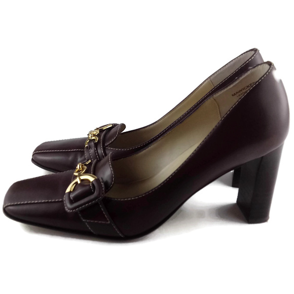 ANNE KLEIN Buckle Detail Square Toe Heeled Loafer - Picture 5 of 7